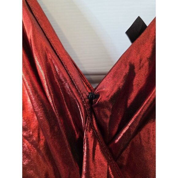 H:OURS Revolve Red Metallic Mini Dress Women's Size Small NWT - Picture 5 of 9